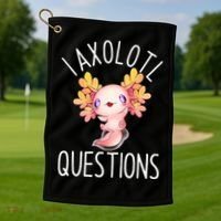I Axolotl Questions Funny Cute Anime Pet Golf Towel thumb 1