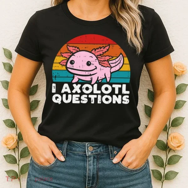 I Axolotl Questions Sunset Retro Women's T-Shirt