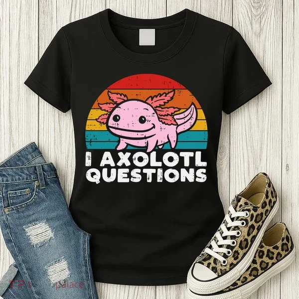 I Axolotl Questions Sunset Retro Women's T-Shirt