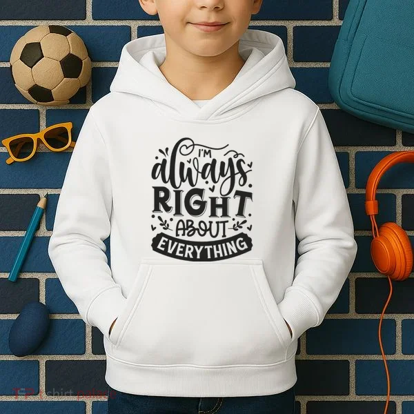 I’M Always Right About Everything Kids Hoodie