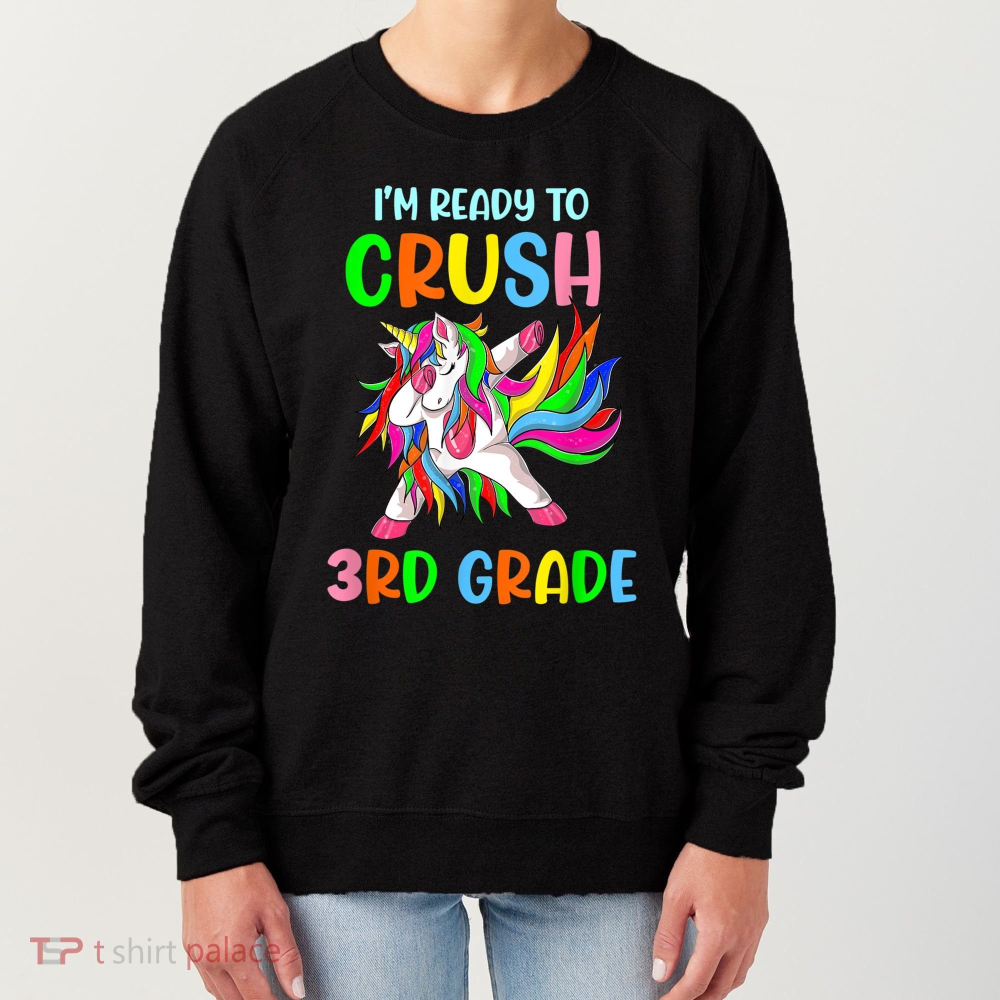 I Am Ready To Crush 3rd Grade Dabbing Unicorn Back To School Women's Sweatshirt