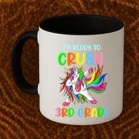 I Am Ready To Crush 3rd Grade Dabbing Unicorn Back To School Coffee Mug thumb 2