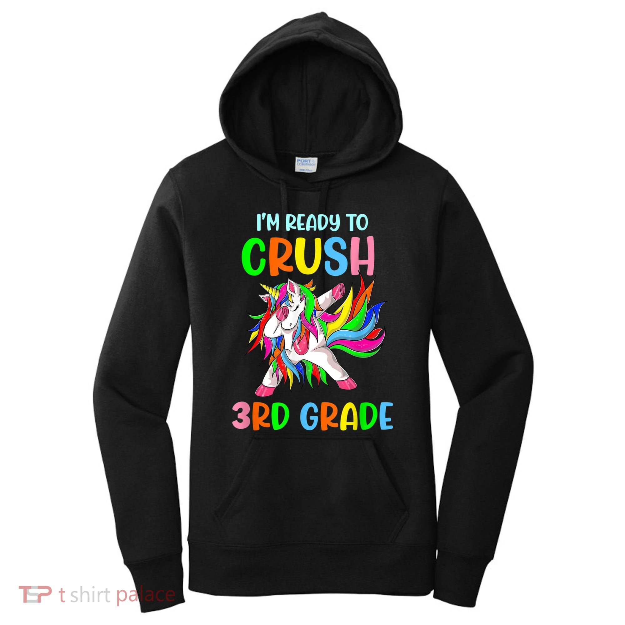 I Am Ready To Crush 3rd Grade Dabbing Unicorn Back To School Women's Hoodie