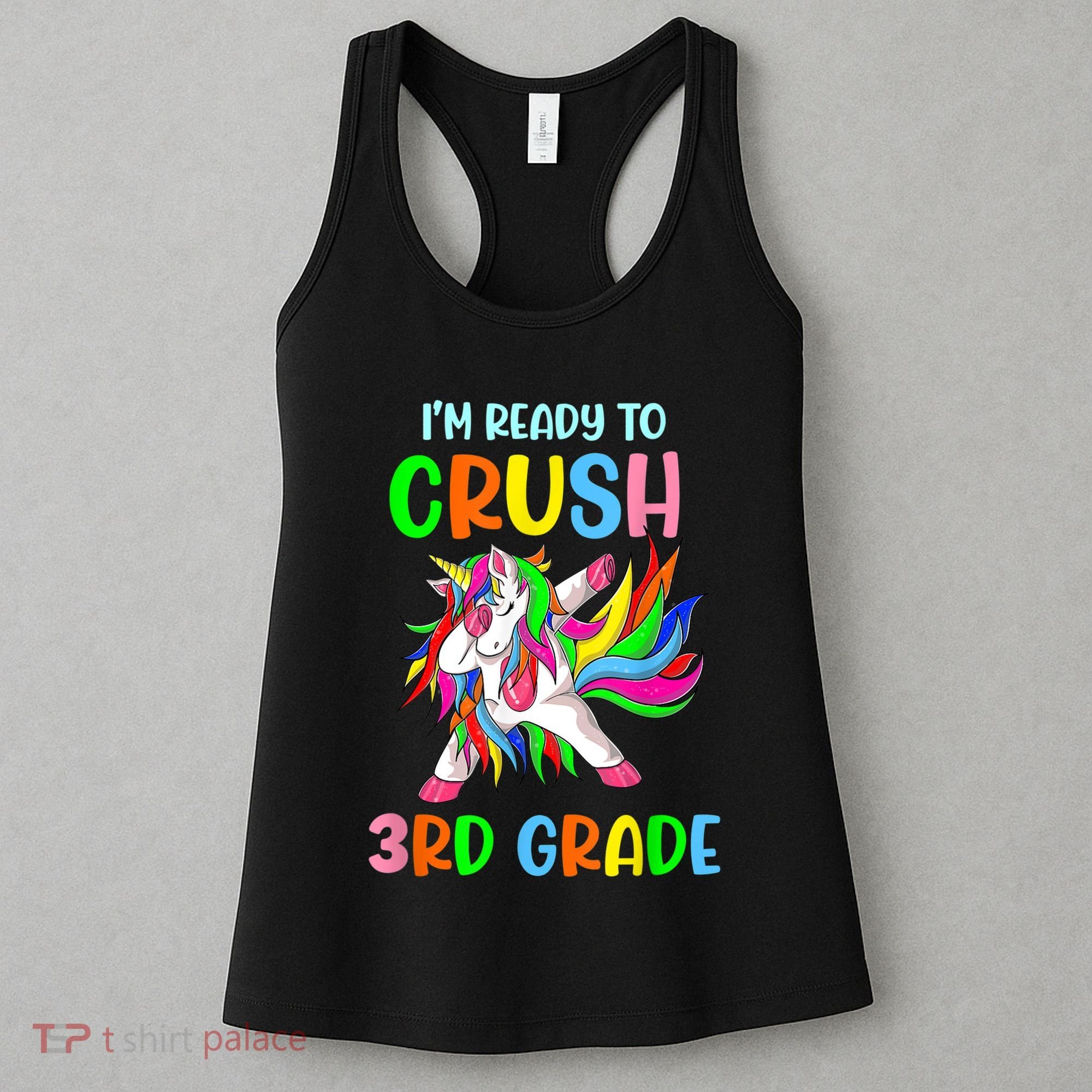 I Am Ready To Crush 3rd Grade Dabbing Unicorn Back To School Women's Tank Top