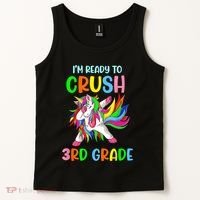 I Am Ready To Crush 3rd Grade Dabbing Unicorn Back To School Tank Top thumb 2
