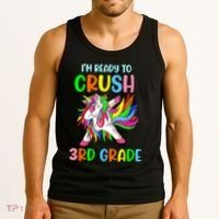 I Am Ready To Crush 3rd Grade Dabbing Unicorn Back To School Tank Top thumb 3