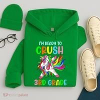 I Am Ready To Crush 3rd Grade Dabbing Unicorn Back To School Hoodie thumb 4