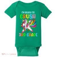I Am Ready To Crush 3rd Grade Dabbing Unicorn Back To School Baby Bodysuit thumb 0