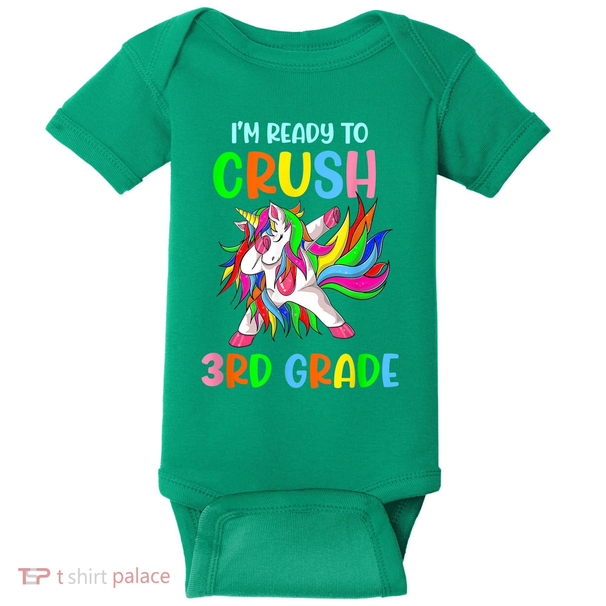 I Am Ready To Crush 3rd Grade Dabbing Unicorn Back To School Baby Bodysuit