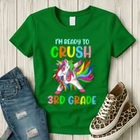 I Am Ready To Crush 3rd Grade Dabbing Unicorn Back To School Women's T-Shirt thumb 3