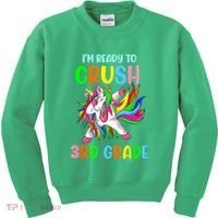 I Am Ready To Crush 3rd Grade Dabbing Unicorn Back To School Kids Sweatshirt thumb 0