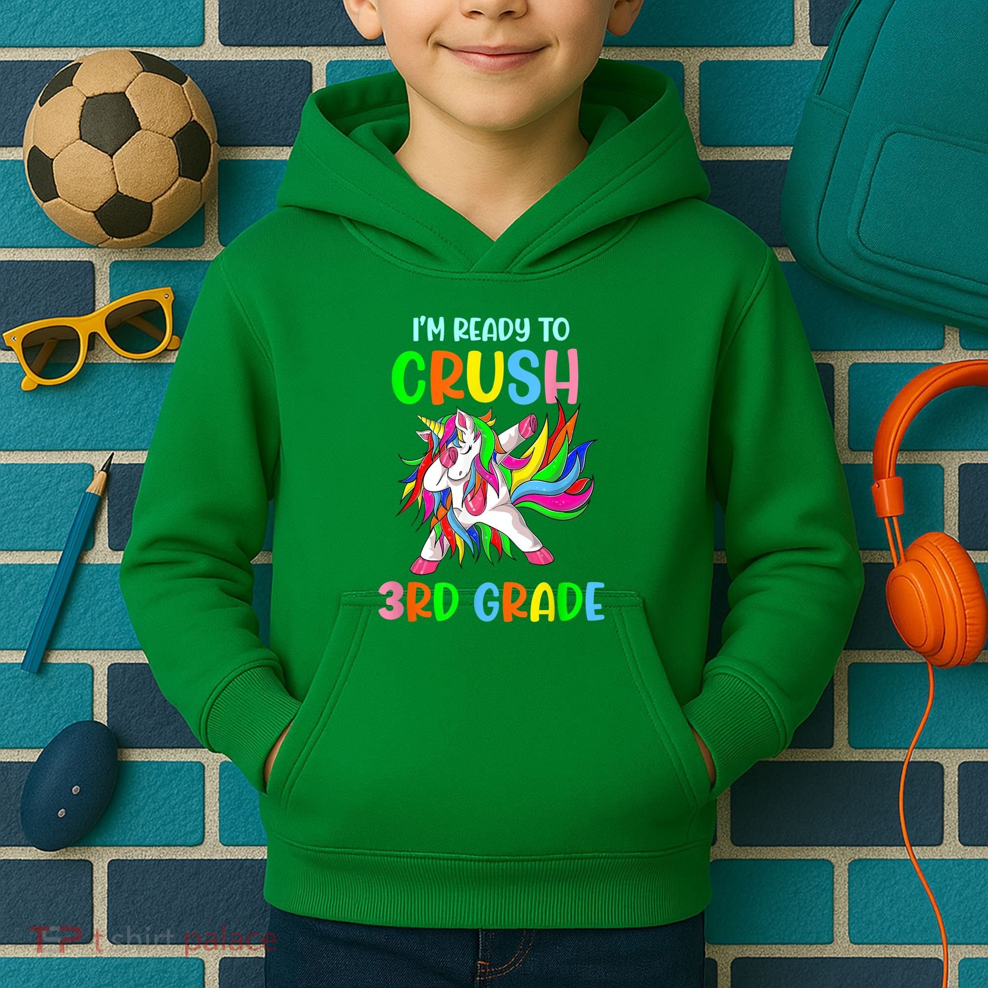 I Am Ready To Crush 3rd Grade Dabbing Unicorn Back To School Kids Hoodie