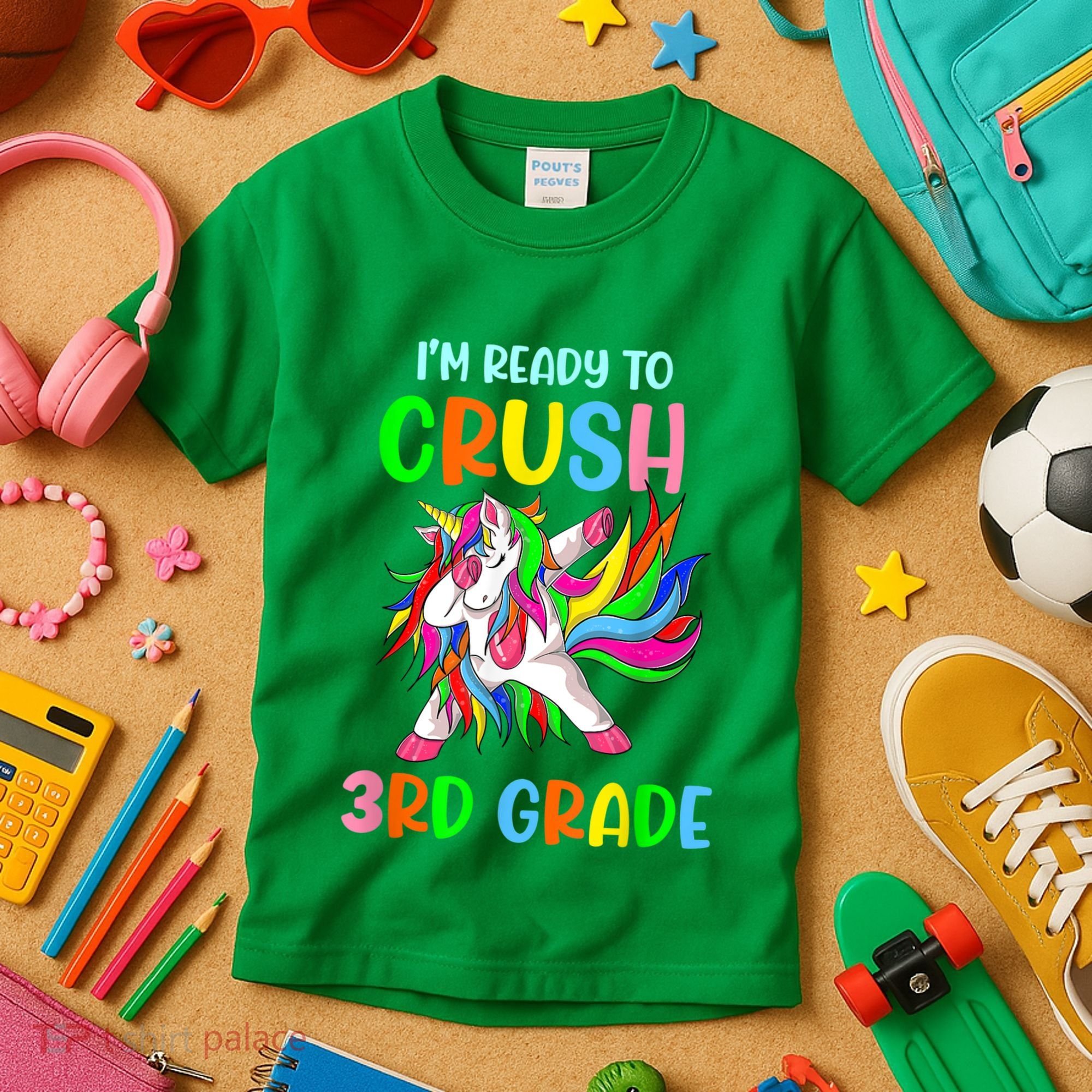 I Am Ready To Crush 3rd Grade Dabbing Unicorn Back To School Kids T-Shirt