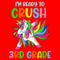 I Am Ready To Crush 3rd Grade Dabbing Unicorn Back To School Santa Hat thumb 1