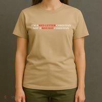 Im A Red Letter Christian Not A Red Hat Christian T-Shirt thumb 4