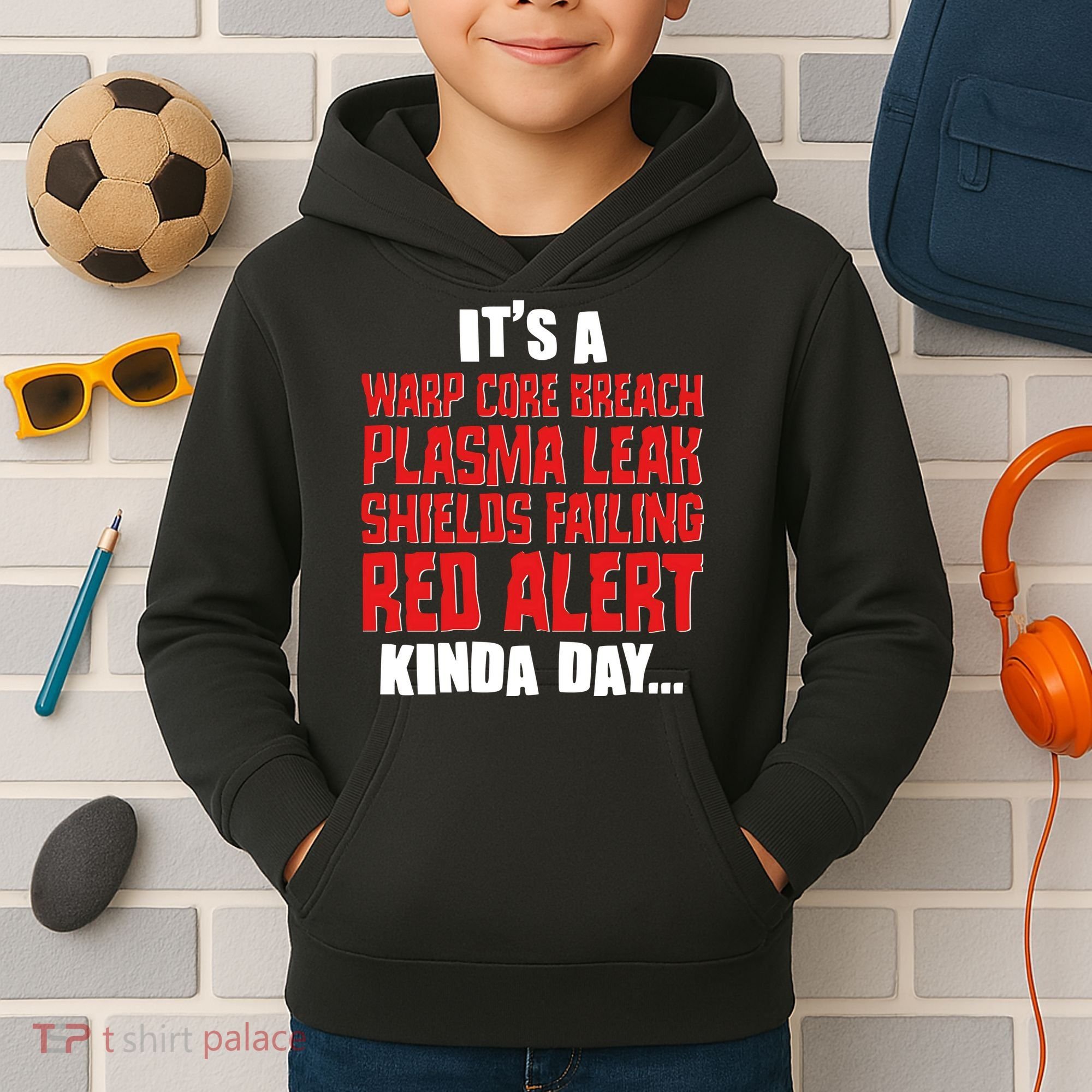 It's A Red Alert Kinda Day Scifi Fan Kids Hoodie