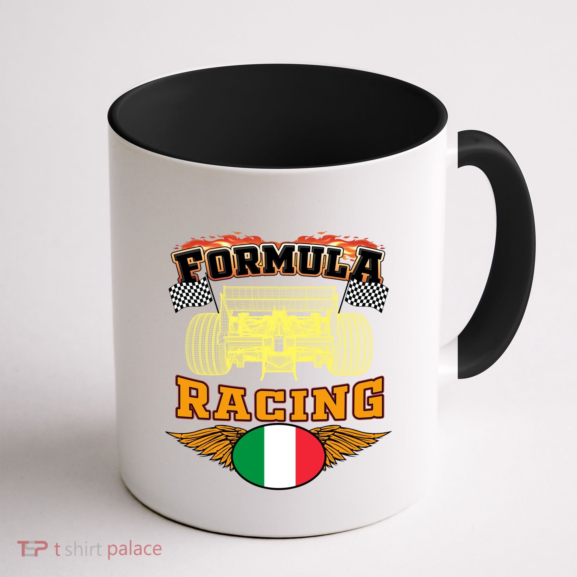 Italian Auto Race Italy Flag Formula Racing Car Blueprint Cute Gift Coffee Mug