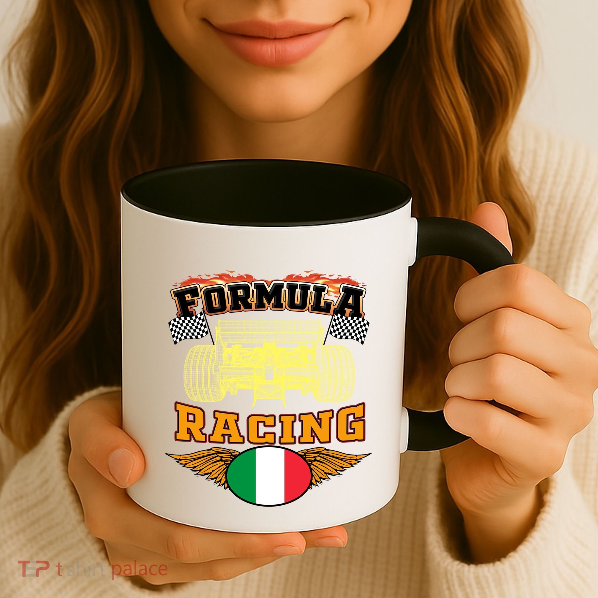 Italian Auto Race Italy Flag Formula Racing Car Blueprint Cute Gift Coffee Mug