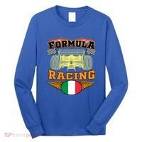 Italian Auto Race Italy Flag Formula Racing Car Blueprint Cute Gift Long Sleeve Shirt thumb 0