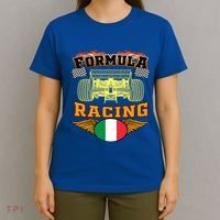 Italian Auto Race Italy Flag Formula Racing Car Blueprint Cute Gift T-Shirt thumb 4