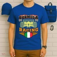 Italian Auto Race Italy Flag Formula Racing Car Blueprint Cute Gift T-Shirt thumb 6