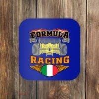 Italian Auto Race Italy Flag Formula Racing Car Blueprint Cute Gift Coaster thumb 0