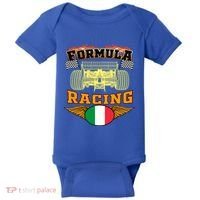 Italian Auto Race Italy Flag Formula Racing Car Blueprint Cute Gift Baby Bodysuit thumb 0