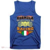 Italian Auto Race Italy Flag Formula Racing Car Blueprint Cute Gift Tank Top thumb 0