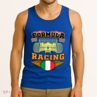 Italian Auto Race Italy Flag Formula Racing Car Blueprint Cute Gift Tank Top thumb 3