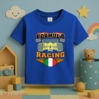 Italian Auto Race Italy Flag Formula Racing Car Blueprint Cute Gift Toddler T-Shirt thumb 3