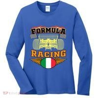 Italian Auto Race Italy Flag Formula Racing Car Blueprint Cute Gift Women's Long Sleeve Shirt thumb 0