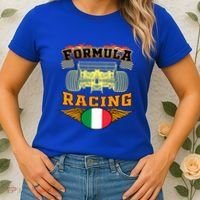Italian Auto Race Italy Flag Formula Racing Car Blueprint Cute Gift Women's T-Shirt thumb 2