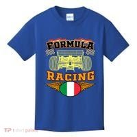 Italian Auto Race Italy Flag Formula Racing Car Blueprint Cute Gift Kids T-Shirt thumb 0