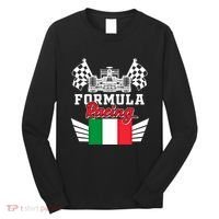 Italian Auto Race Italy Flag Formula Racing Car Blueprint Meaningful Gift Long Sleeve Shirt thumb 0