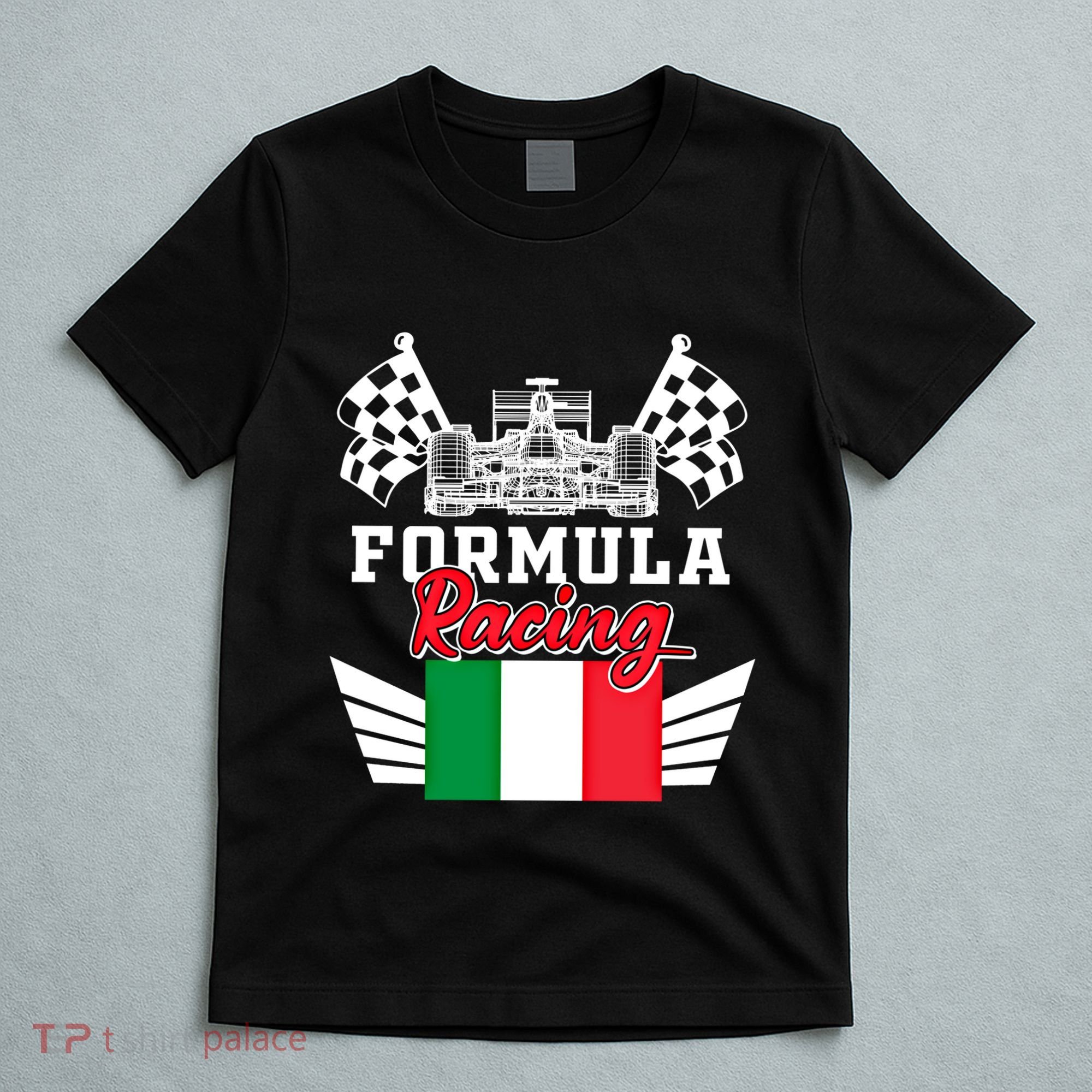 Italian Auto Race Italy Flag Formula Racing Car Blueprint Meaningful Gift T-Shirt