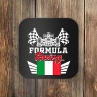 Italian Auto Race Italy Flag Formula Racing Car Blueprint Meaningful Gift Coaster thumb 0