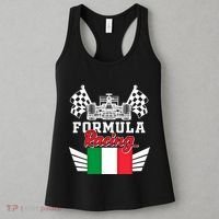 Italian Auto Race Italy Flag Formula Racing Car Blueprint Meaningful Gift Women's Tank Top thumb 3