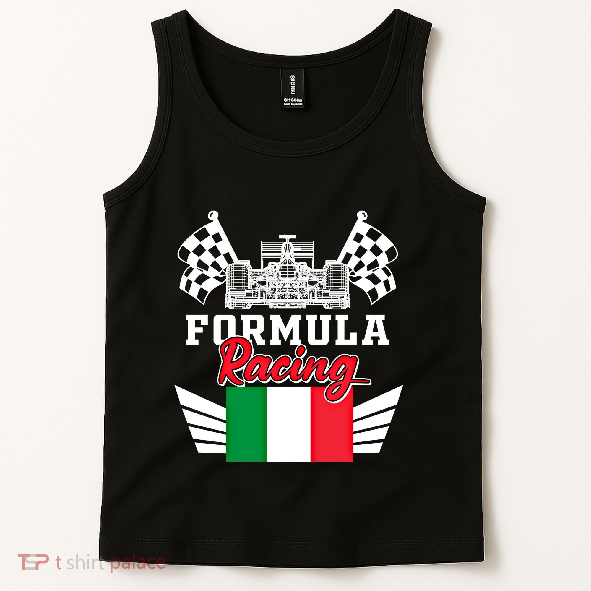 Italian Auto Race Italy Flag Formula Racing Car Blueprint Meaningful Gift Tank Top
