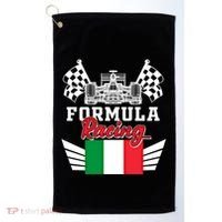 Italian Auto Race Italy Flag Formula Racing Car Blueprint Meaningful Gift Golf Towel thumb 0