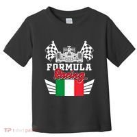 Italian Auto Race Italy Flag Formula Racing Car Blueprint Meaningful Gift Toddler T-Shirt thumb 0