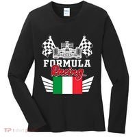 Italian Auto Race Italy Flag Formula Racing Car Blueprint Meaningful Gift Women's Long Sleeve Shirt thumb 0