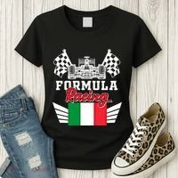 Italian Auto Race Italy Flag Formula Racing Car Blueprint Meaningful Gift Women's T-Shirt thumb 3