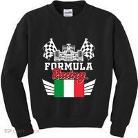 Italian Auto Race Italy Flag Formula Racing Car Blueprint Meaningful Gift Kids Sweatshirt thumb 0