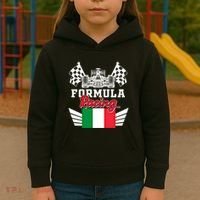 Italian Auto Race Italy Flag Formula Racing Car Blueprint Meaningful Gift Kids Hoodie thumb 3