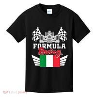 Italian Auto Race Italy Flag Formula Racing Car Blueprint Meaningful Gift Kids T-Shirt thumb 0