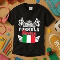 Italian Auto Race Italy Flag Formula Racing Car Blueprint Meaningful Gift Kids T-Shirt thumb 3