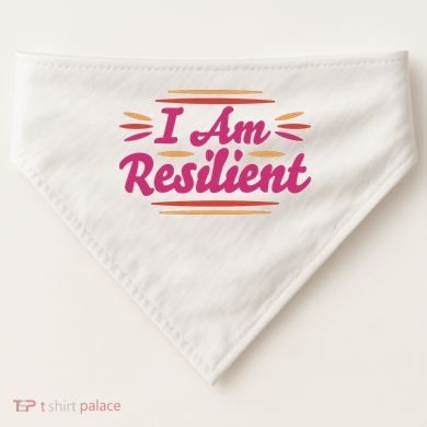 I Am Resilient Quote USA-Made Doggie Bandana