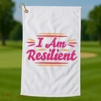 I Am Resilient Quote Golf Towel thumb 1