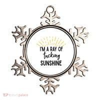 I'm A Ray Of Tucking Sunshine Sun Cute Funny Sayings Class Gift Ornament thumb 0