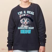 I'm A Real Gangster Right Meow Cute Kitten Women's Sweatshirt thumb 0